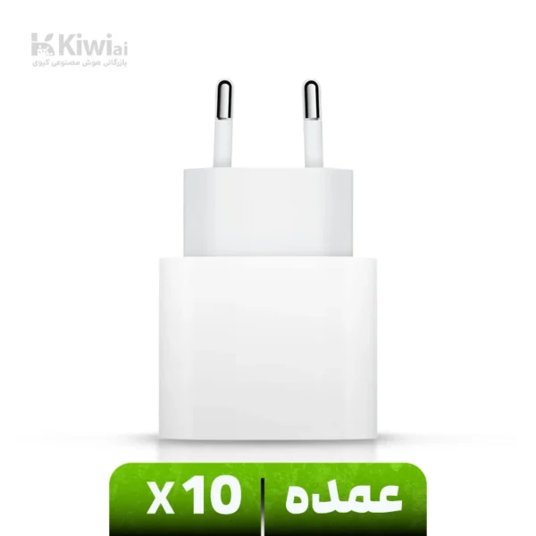 گارانتی شارژر 20 وات اپل (عمده پک ۱۰ عددی و تکی) دو شاخه (2)
